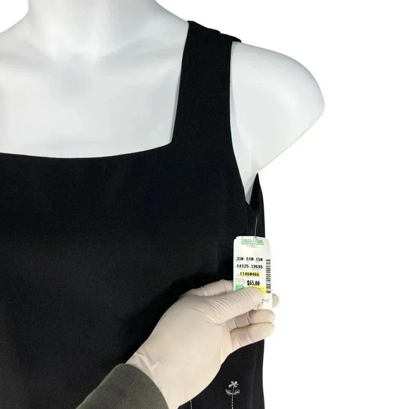 VTG Betu NWT Womens Black 2 Piece Embroidered Blazer 6 Tank Top 8 Career Wear - Picture 7 of 16